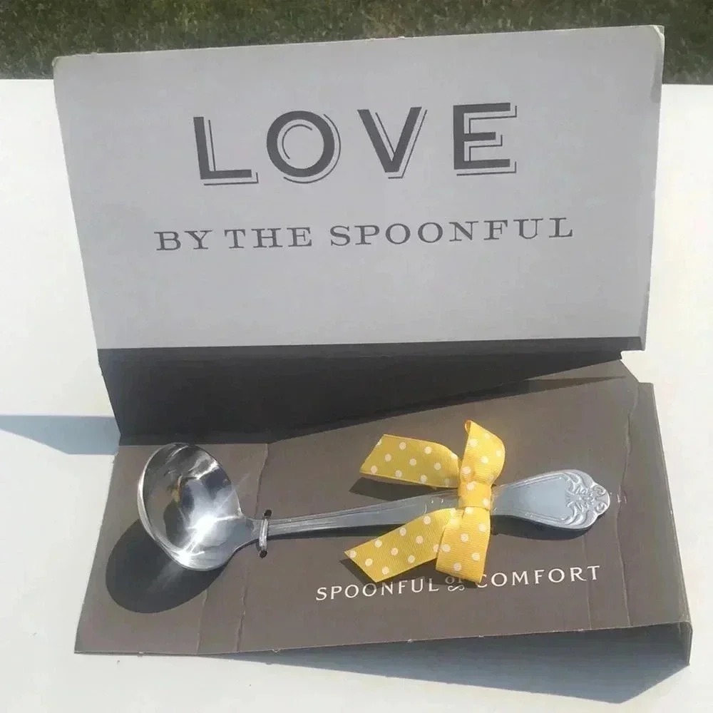 Spoonful of Comfort Stainless Steel Soup Ladle Love by the Spoonful Floral